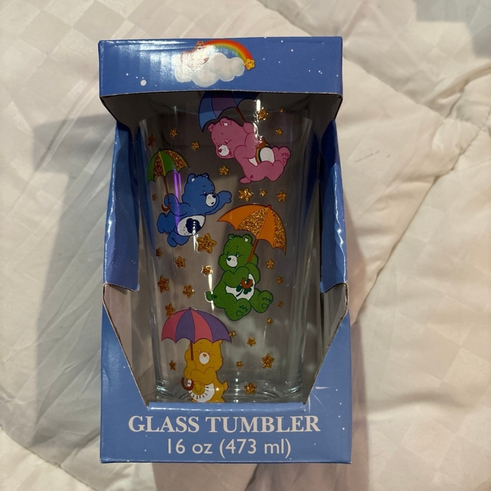 care bears glass tumbler